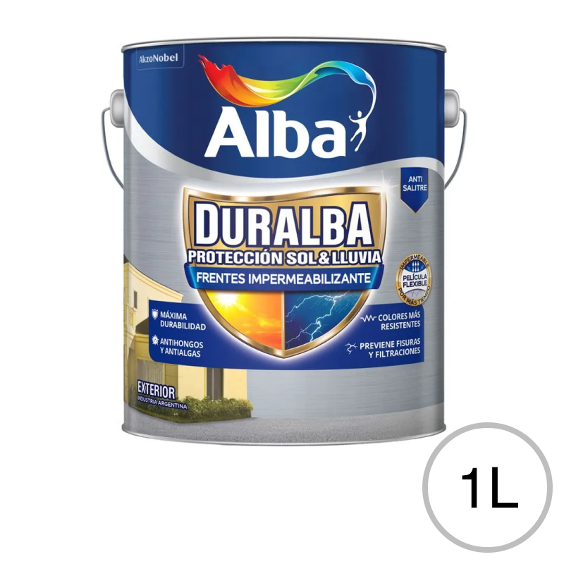 Impermeabilizante acrilico Duralba Frentes exterior blanco mate lata x 1l