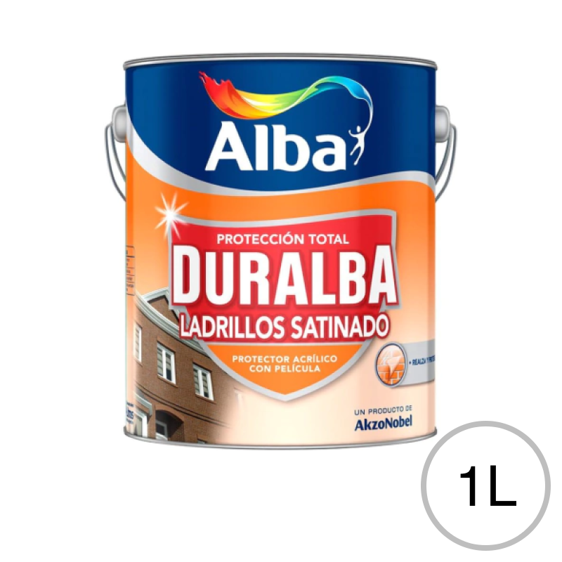 Protector acrilico Duralba Ladrillos c/pelicula exterior interior incoloro satinado lata x 1l