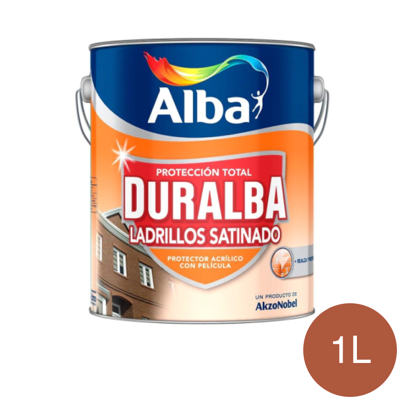 Protector acrilico Duralba Ladrillos c/pelicula exterior interior ceramico satinado lata x 1l