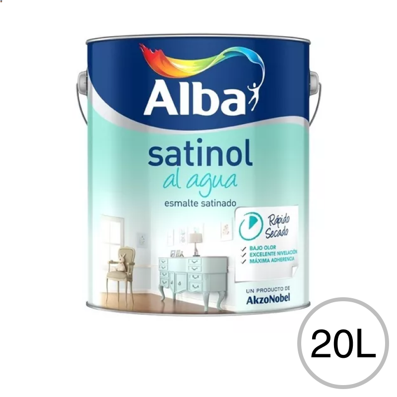 Esmalte acrilico al agua Satinol Balance exterior interior blanco satinado lata x 20l