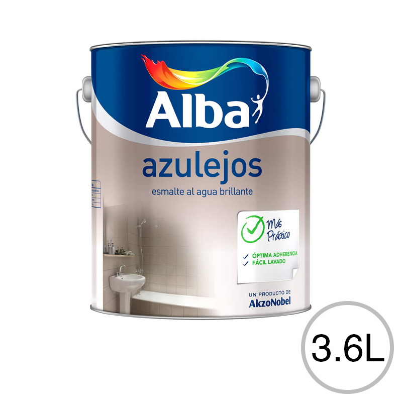 Esmalte acrilico al agua Azulejos interior blanco brillante lata x 3.6l
