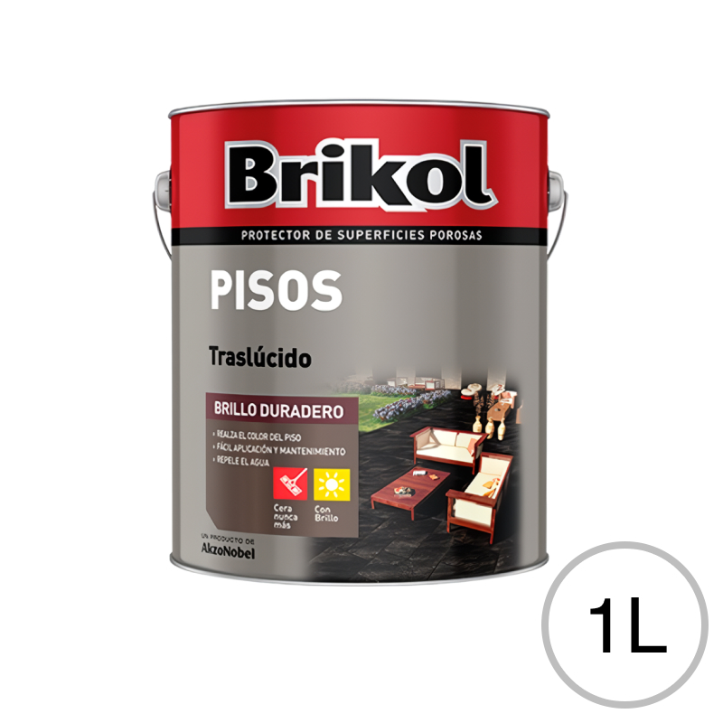 Impermeabilizante Brikol Pisos traslucido exterior interior incoloro brillante lata x 1L