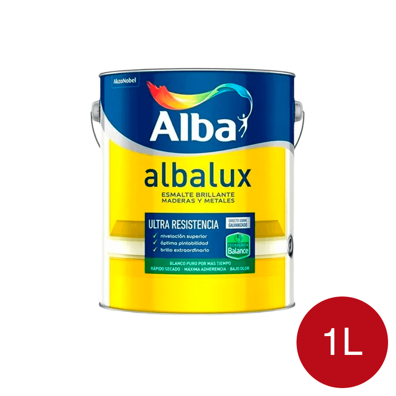 Esmalte acrilico Albalux Balance exterior interior bermellon brillante lata x 1l