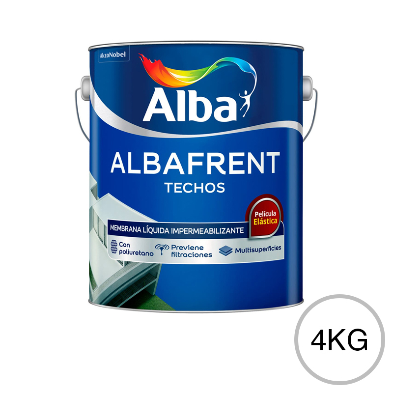 Impermeabilizante acrilico Albafrent Techos exterior blanco mate lata x 4kg