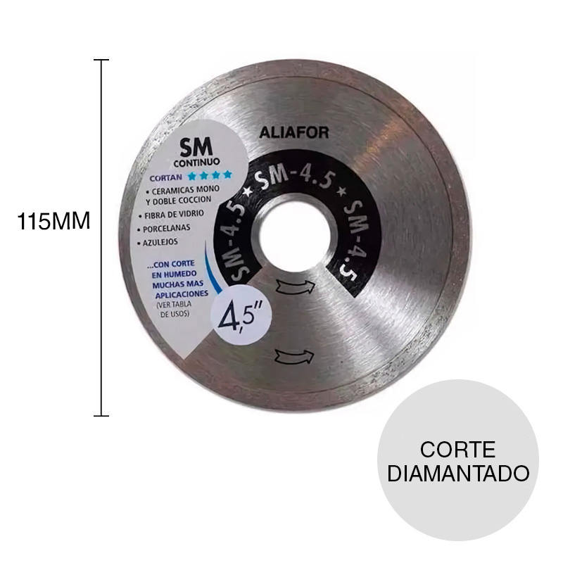 Disco corte diamantado SM continuo ø 4.5" - ø 115mm