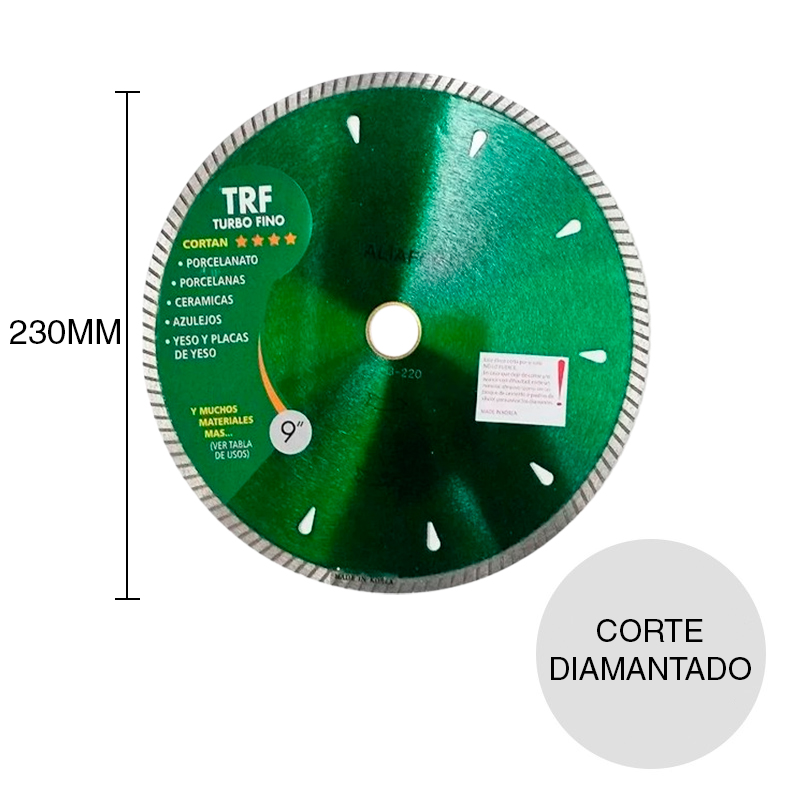 Disco corte diamantado TRF fino ø 9" - ø 230mm