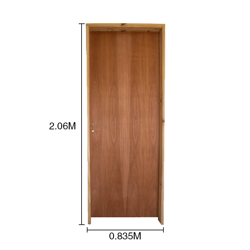 Puerta interior izquierda 80 placas cedro marco pino 3" d/contacto 835mm x 2.06m