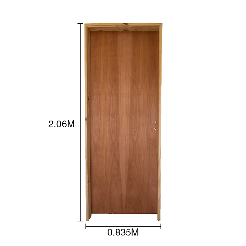 Puerta interior derecha 80 placas cedro marco pino 6" d/contacto 835mm x 2.06m