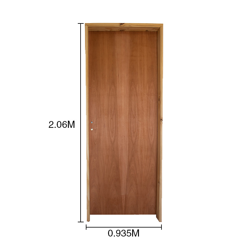 Puerta interior izquierda 90 placas cedro marco pino 3" d/contacto 935mm x 2.06m