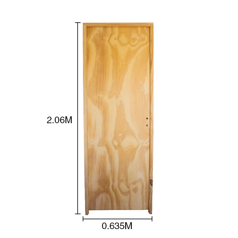 Puerta interior derecha 60 placas pino marco pino 4" d/contacto 635mm x 2.06m