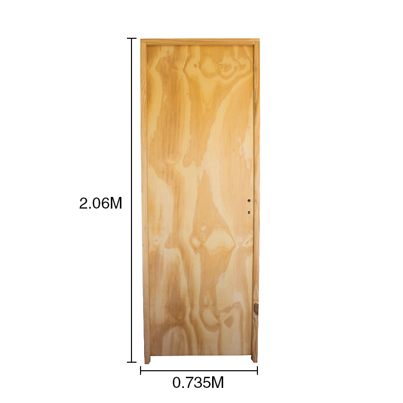 Puerta interior derecha 70 placas pino marco pino 3" d/contacto 735mm x 2.06m