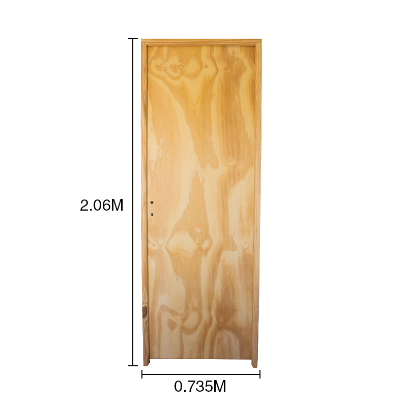 Puerta interior izquierda 70 placas pino marco pino 3" d/contacto 735mm x 2.06m