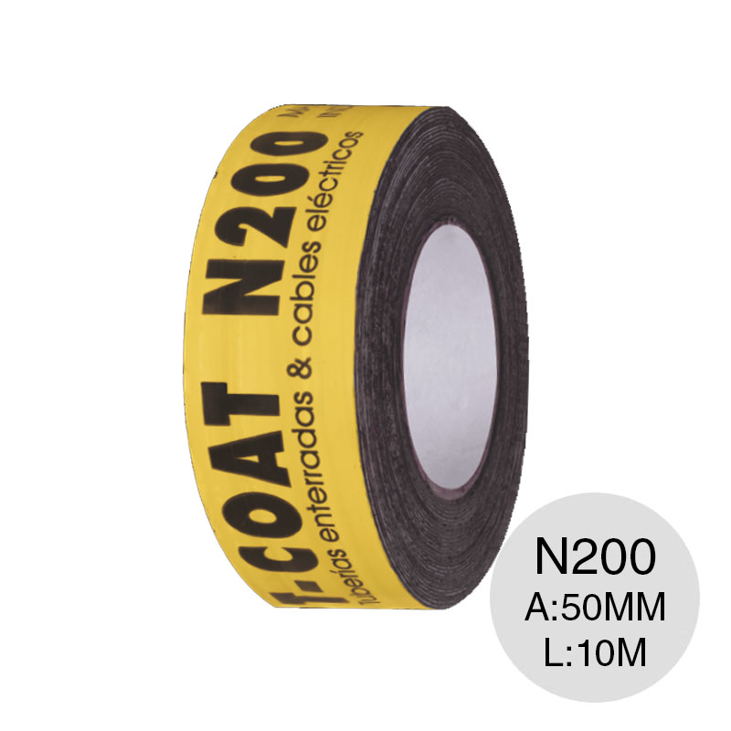 Cinta bituminosa anticorrosiva tuberias gas T-Coat N200 polietileno amarillo rollo x 50mm x 10m