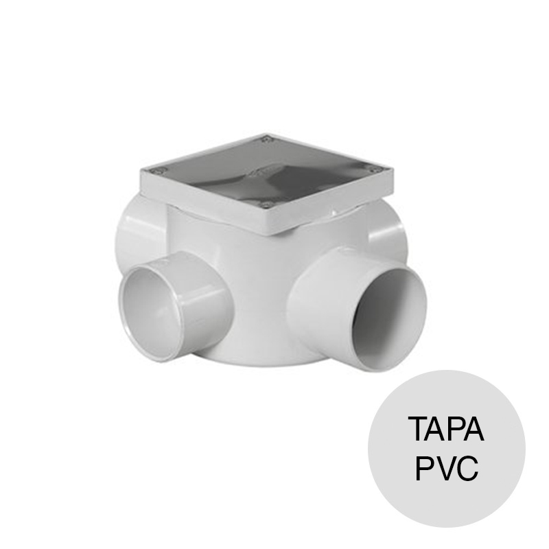 Boca acceso Nivel 1 desagüe cloacal pluvial PVC c/tapa de pvc union quimica 100mm x 100mm