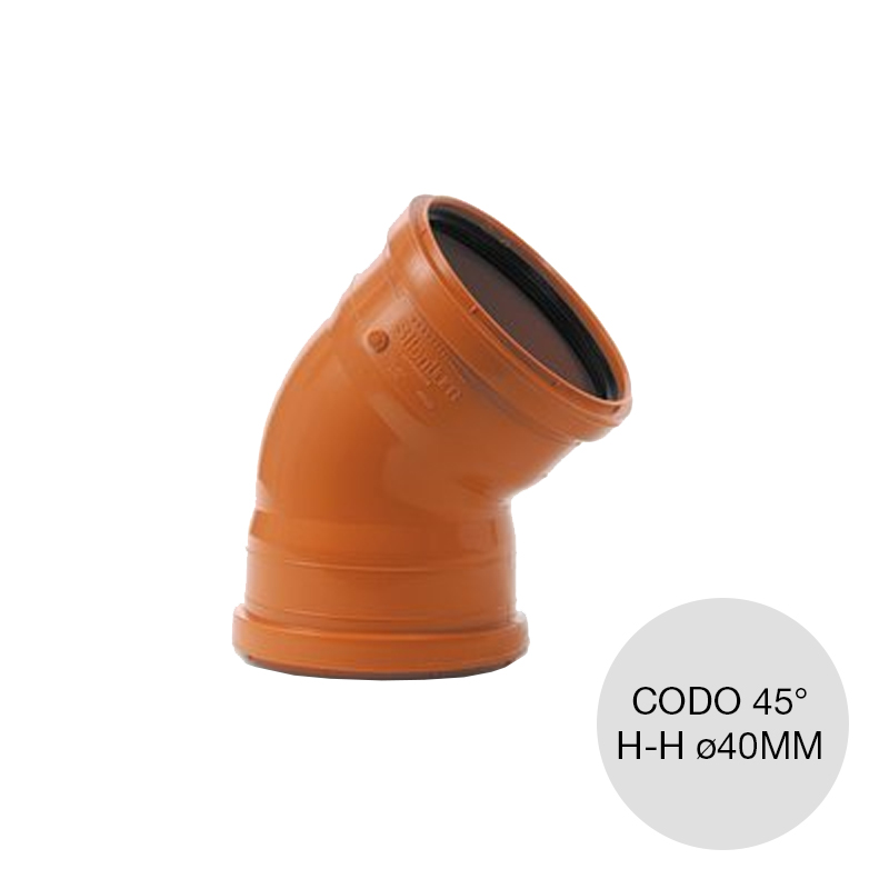 Codo 45° hembra-hembra Silentium desagüe cloacal pluvial polipropileno ø 40mm