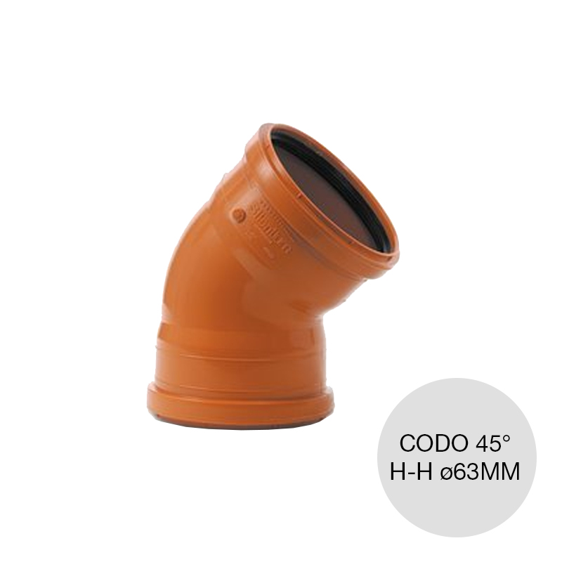 Codo 45° hembra-hembra Silentium desagüe cloacal pluvial polipropileno ø 63mm