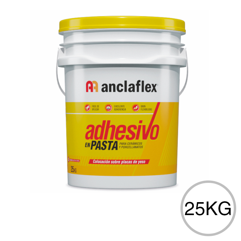 Adhesivo en pasta ceramicos porcellanatos interior blanco balde x 25kg