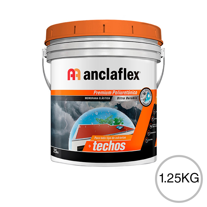 Membrana elastica impermeabilizante Techos PU exterior blanco balde x 1.25kg