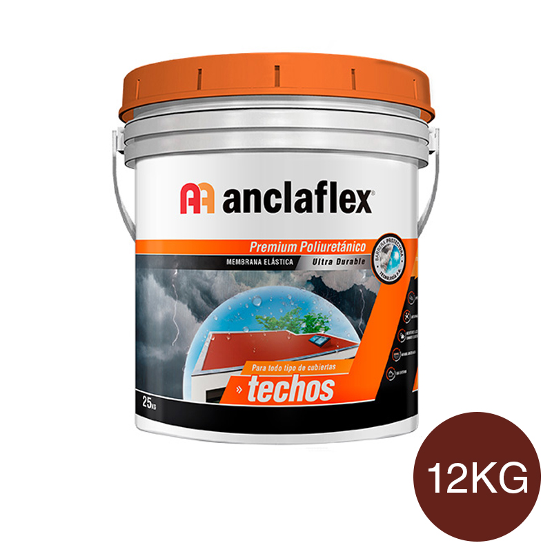 Membrana elastica impermeabilizante Techos PU exterior rojo teja balde x 12kg