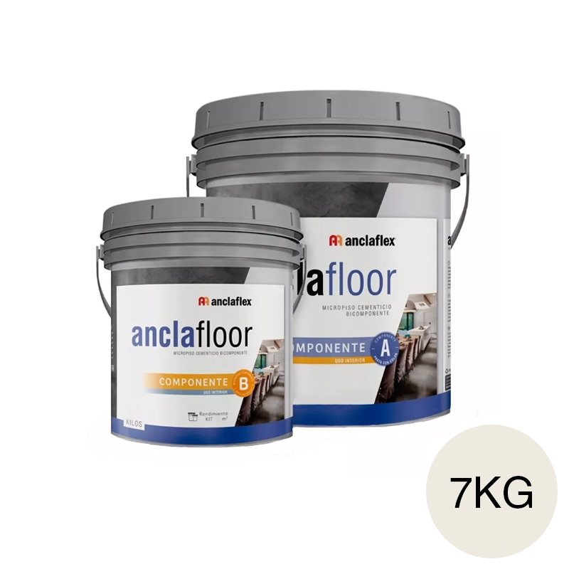 Revestimiento cementicio decorativo bicomponente Anclafloor microcemento interior cuarzo balde x 7kg