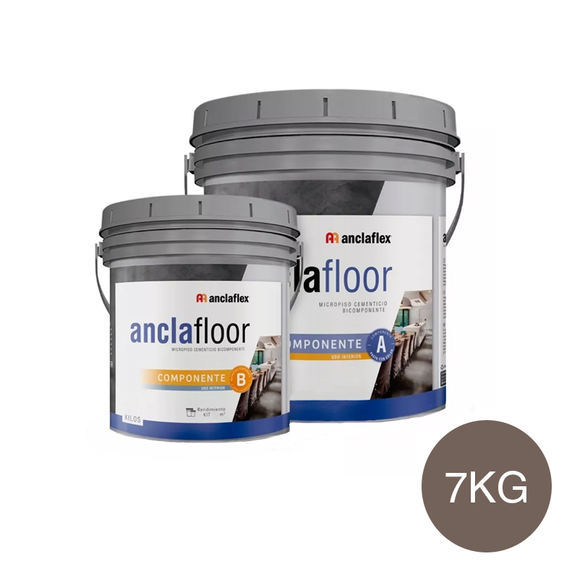 Revestimiento cementicio decorativo bicomponente Anclafloor microcemento interior cienaga balde x 7kg