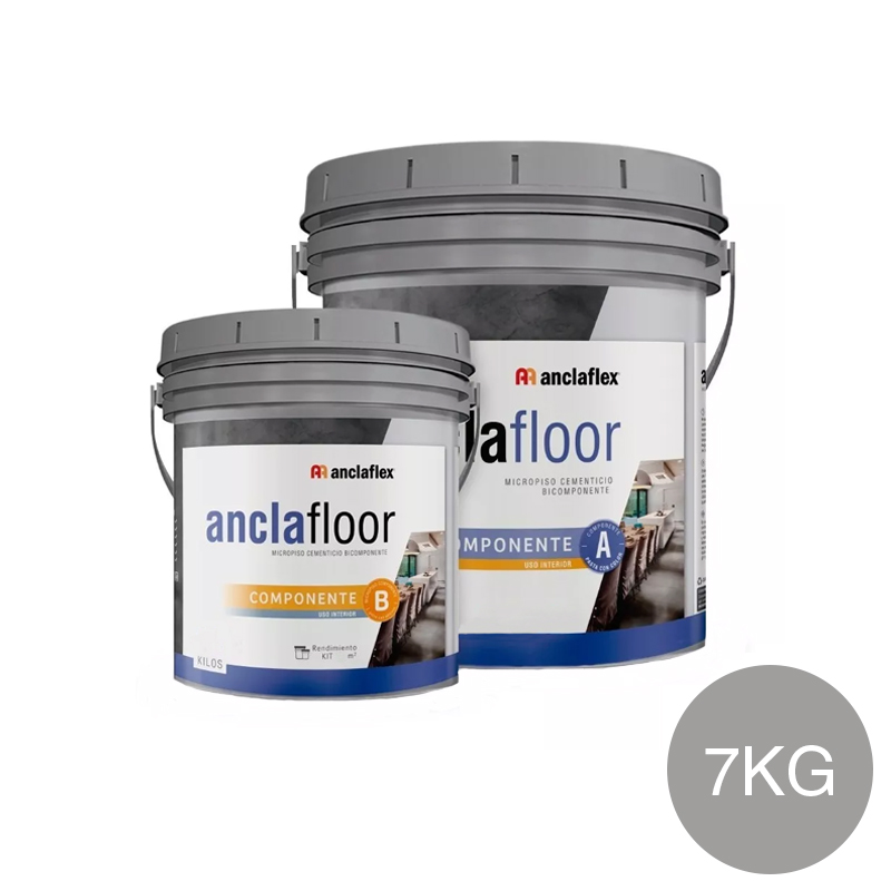 Revestimiento cementicio decorativo bicomponente Anclafloor microcemento interior urbano balde x 7kg