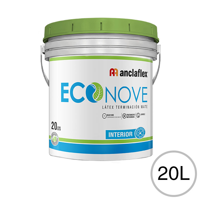 Pintura latex Econove interior blanco mate balde x 20l