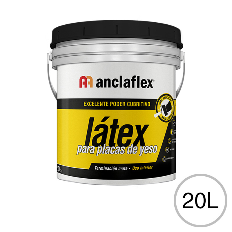 Pintura latex acrilica Para Placas de Yeso interior blanco mate balde x 20l