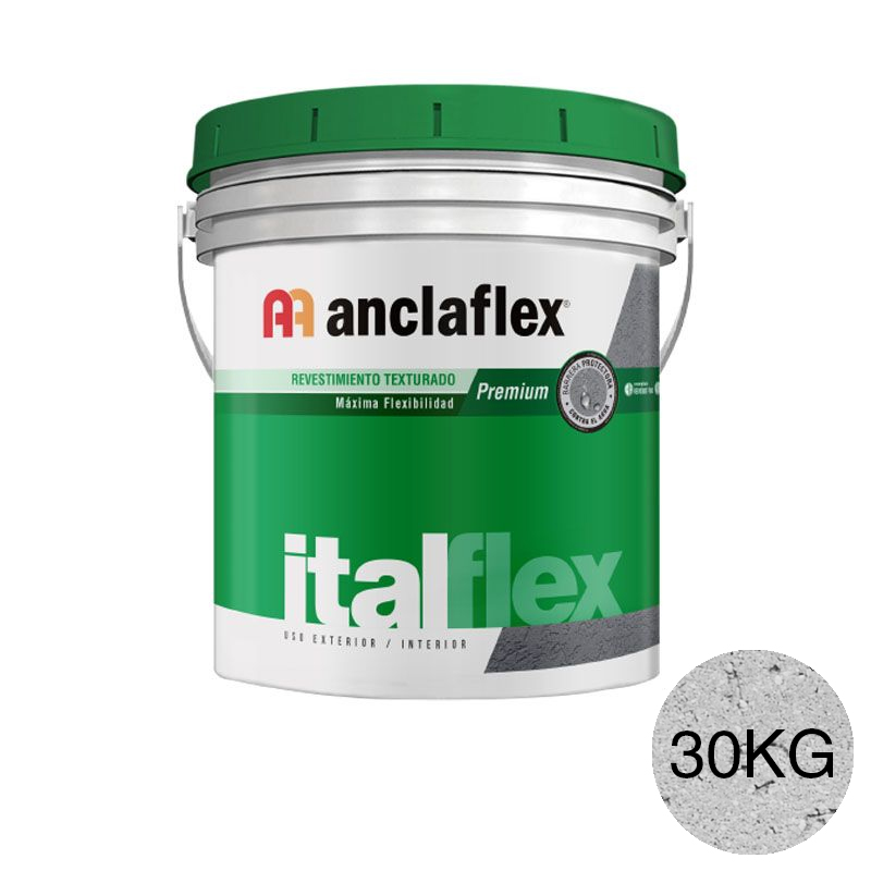 Revestimiento acrilico texturado Italflex Creta textura fina exterior interior blanco balde x 30kg