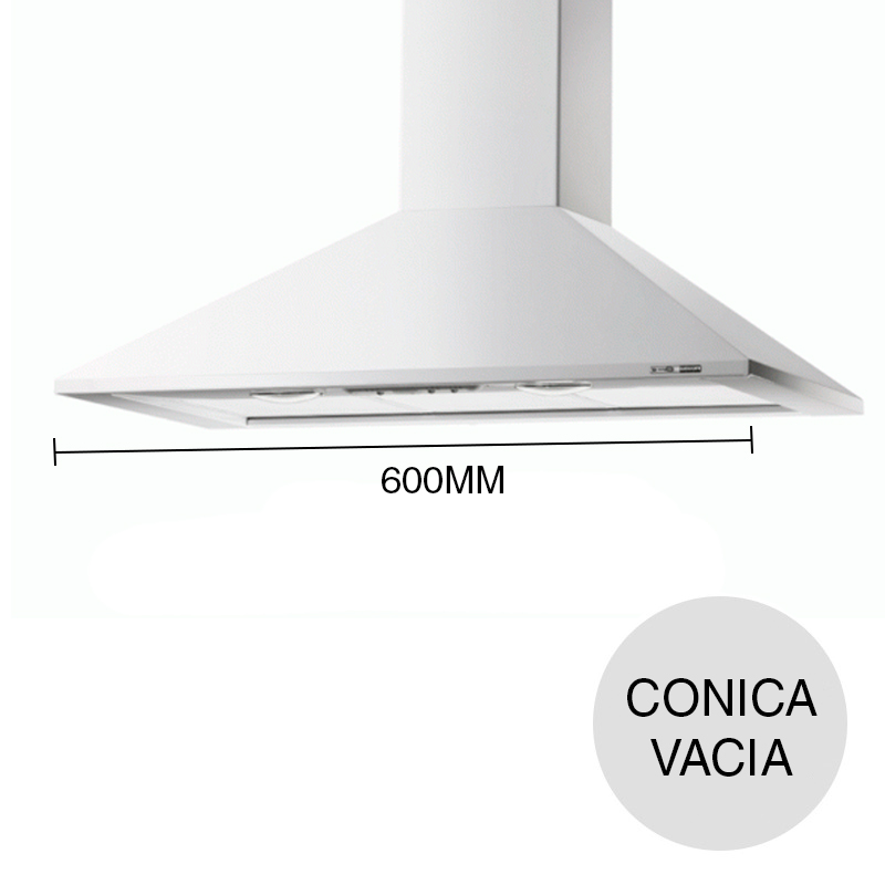 Campana conica vacia acero blanco 300mm x 500mm x 600mm