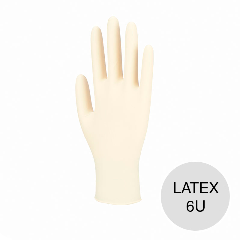 Guantes latex multiuso descartable blanco pack x 6u