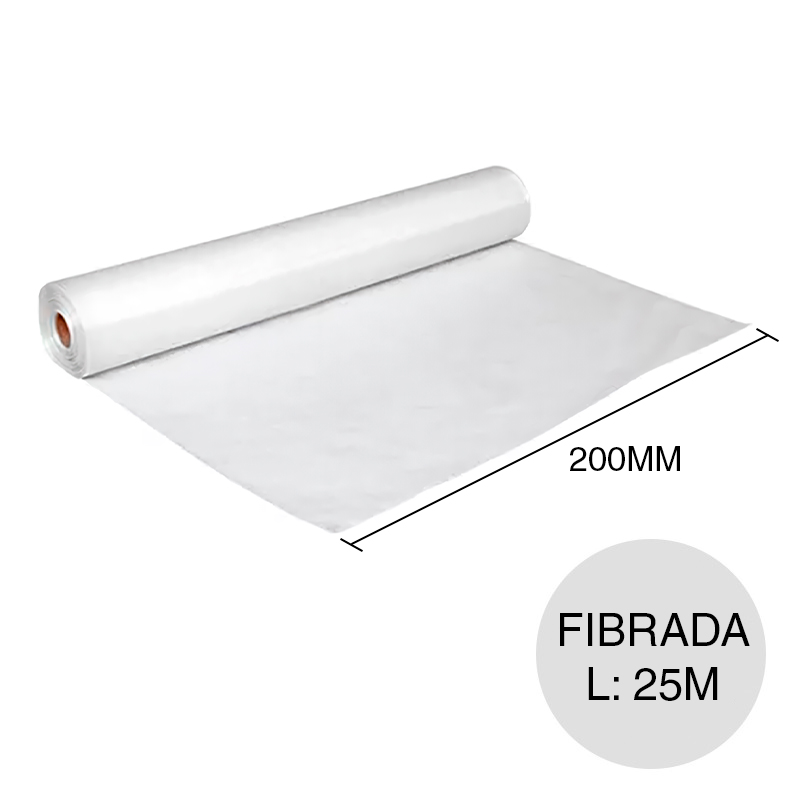 Tela fibrada impermeabilizante blanco 200mm x 25m rollo x 5m²