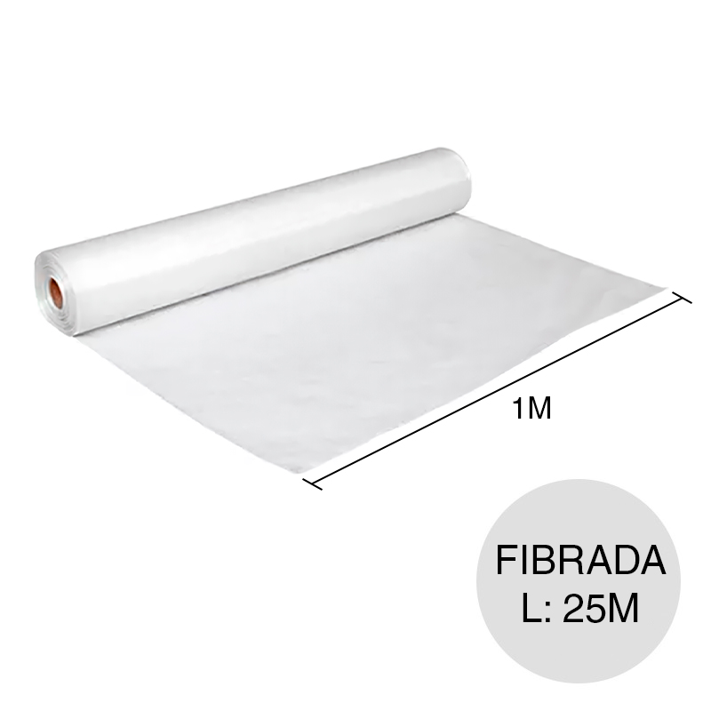 Tela fibrada impermeabilizante blanco 1m x 25m rollo x 25m²