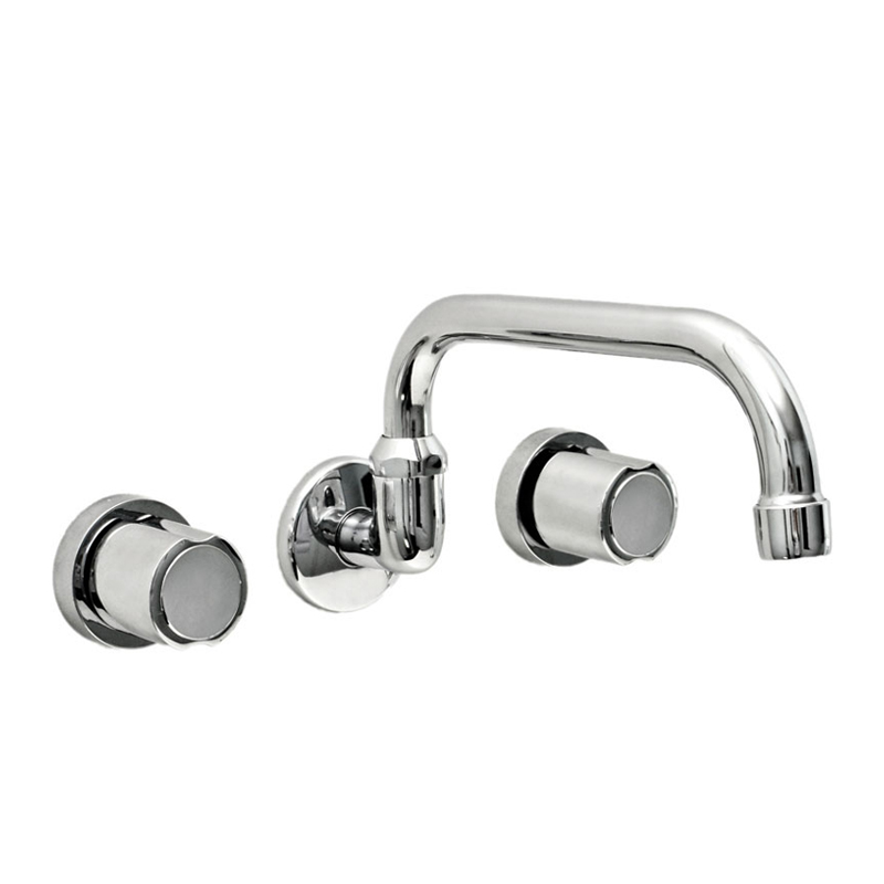 Griferia cocina metalica AQ7000 Pico U pared exterior cromado brillante