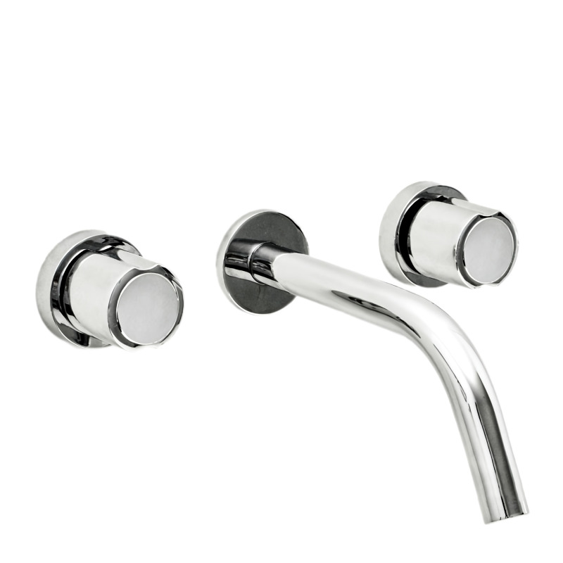 Griferia lavatorio metalica pared AQ7000 cromado brillante