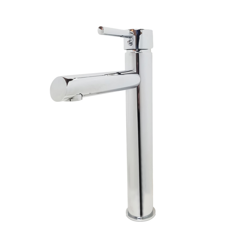 Griferia lavatorio metalica monocomando Spot pico alto mesada cromado brillante 