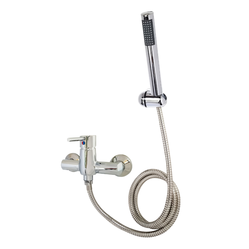 Griferia ducha metalica monocomando exterior Spot cromado brillante 