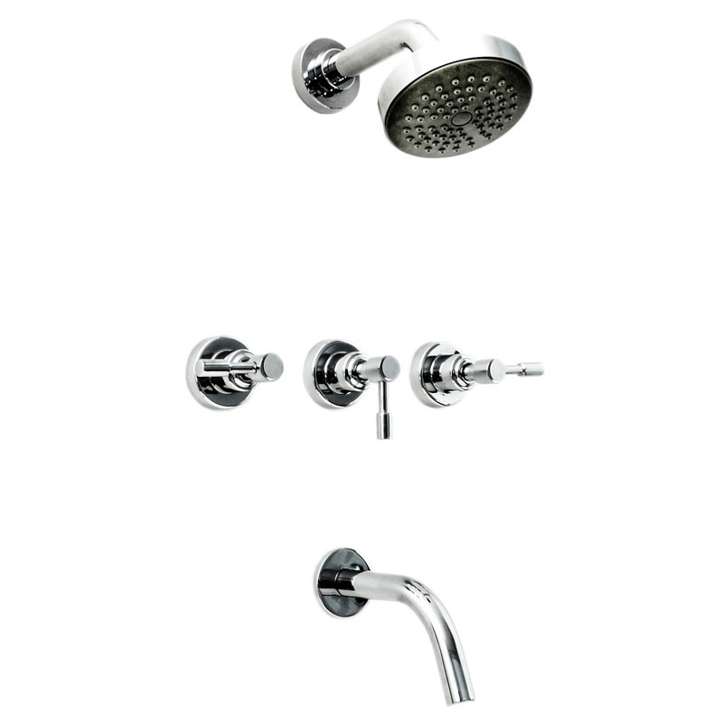 Griferia ducha metalica con transferencia Aruma Lever cromado brillante