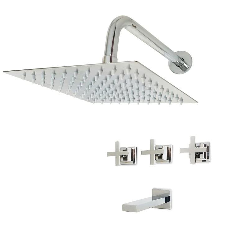 Griferia ducha metalica con transferencia Status cromado brillante 