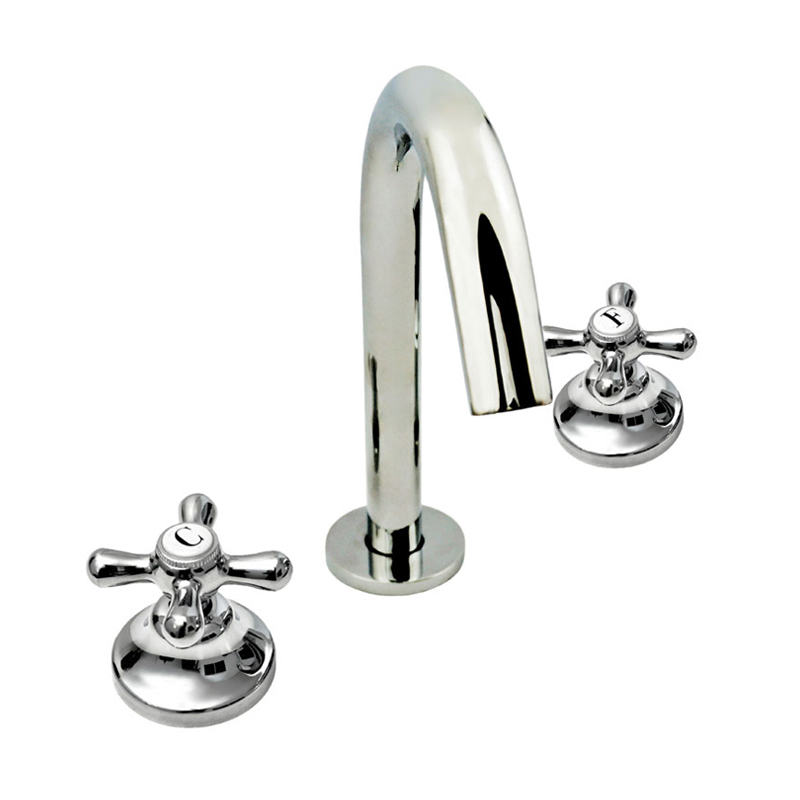 Griferia lavatorio metalica Liwen pico alto mesada cromado brillante