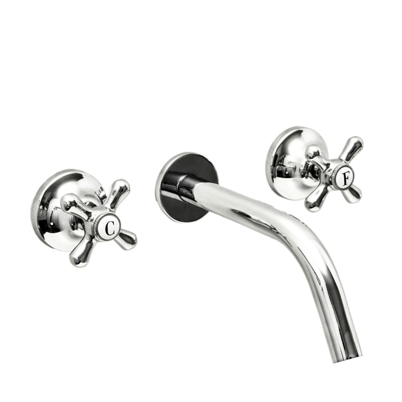 Griferia lavatorio metalica pared Liwen cromado brillante 