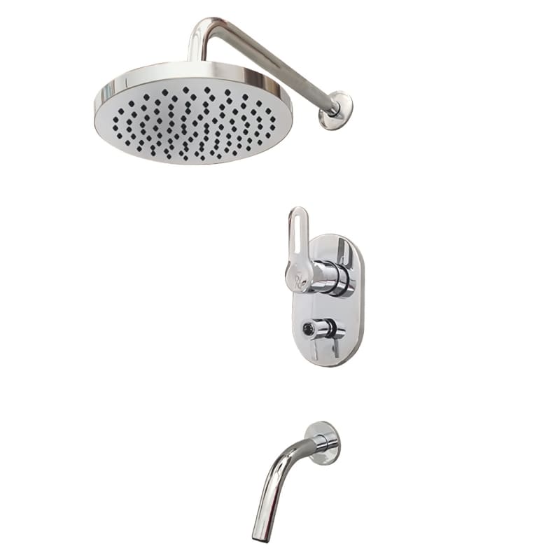 Griferia ducha metalica monocomando embutir con transferencia Varenna cromado brillante