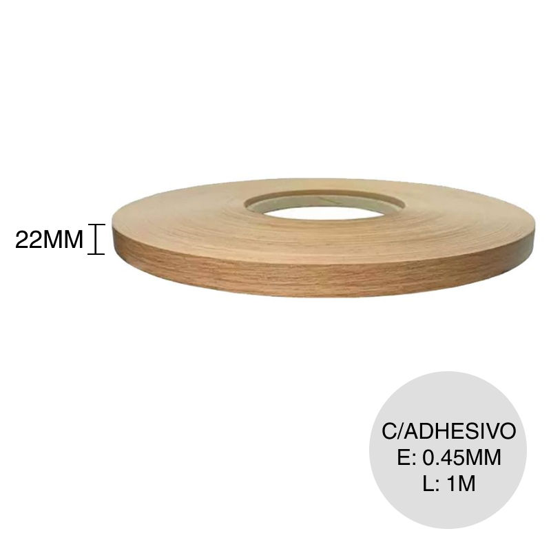 Canto ABS con adhesivo gaudi 0.45mm x 22mm x 1m