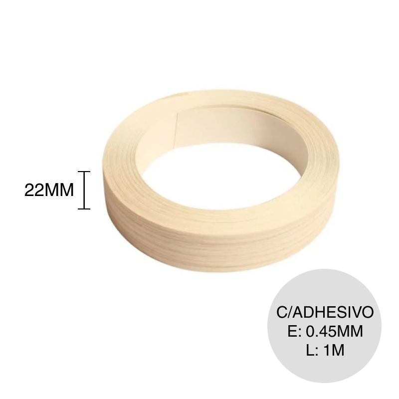 Canto ABS con adhesivo teka artico 0.45mm x 22mm x 1m