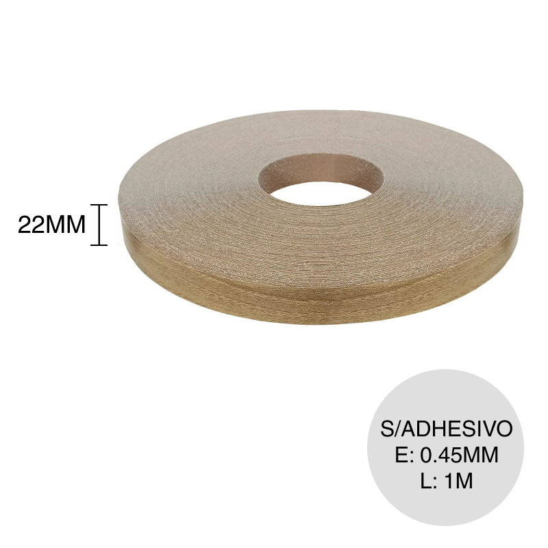Canto ABS sin adhesivo scoth 0.45mm x 22mm x 1m