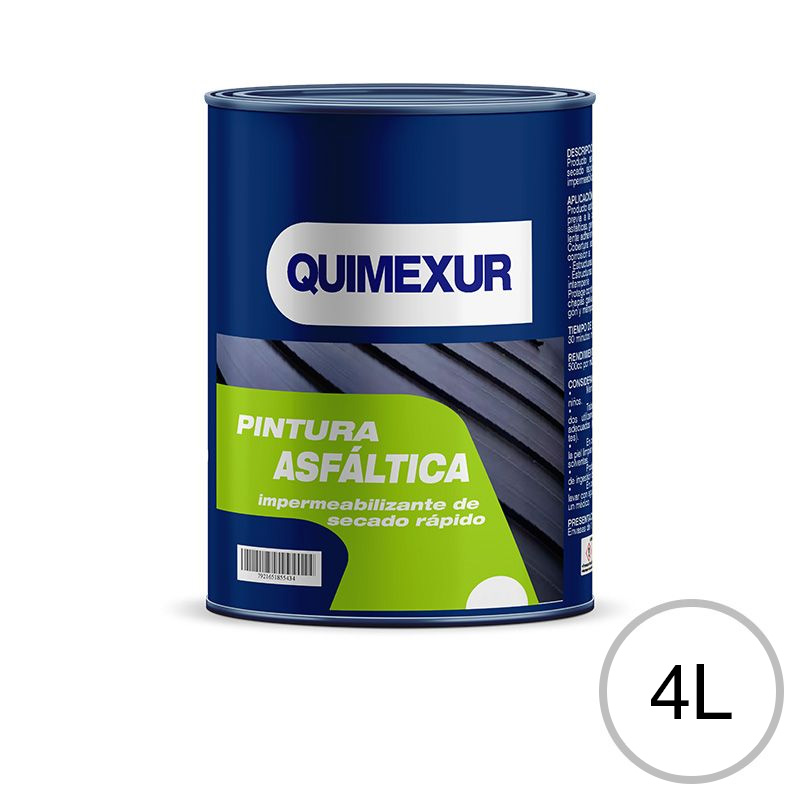 Pintura asfaltica impermeable base acuosa secado rapido lata x 4l