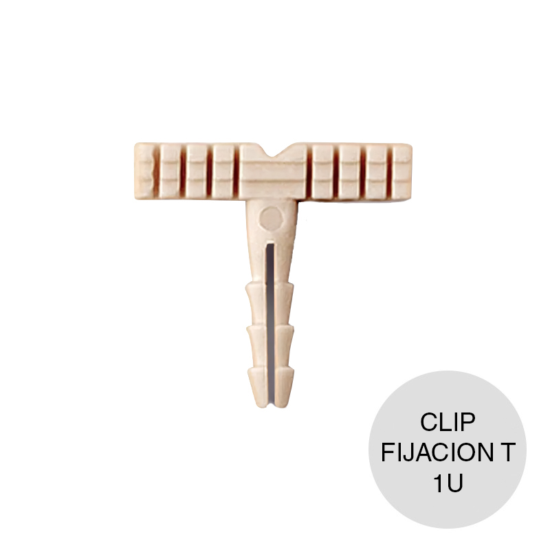 Clip fijacion T p/zocalo EPS 7mm x 30mm x 30mm