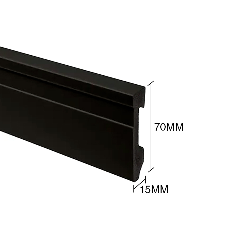 Zocalo EPS Line negro mate 15mm x 70mm x 2.50m