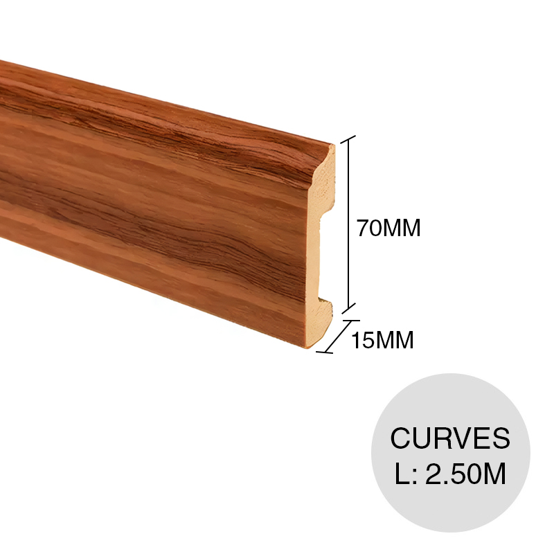 Zocalo EPS Curves pisos canela 15mm x 80mm x 2.50m