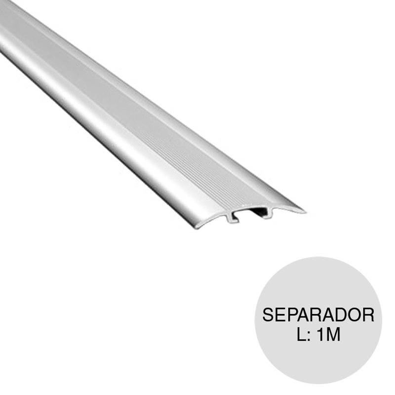 Perfil separador quick-fix aluminio piso cromo mate 5mm x 33mm x 1m